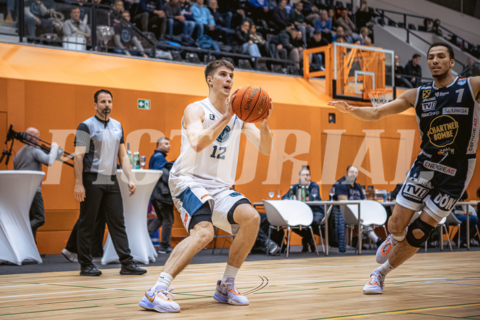 Basketball, Basketball Austria Cup 2022/23, Viertelfinale, Vienna Timberwolves, Gmunden Swans, Jakob Lohr (12)