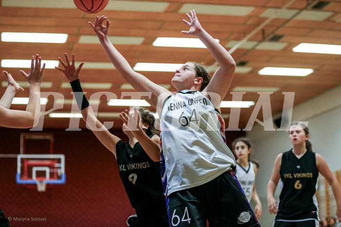23.11.2024 Österreichischer Basketballverband 2024/25, SLWU14, Vienna United vs. VKL Vikings Swans

