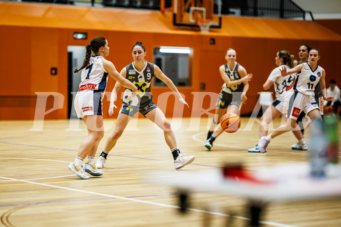Basketball, Win2Day Basketball Damen Superliga 2024/25, Grunddurchgang 9.Runde, Vienna Timberwolves, Klosterneuburg Duchess, Elisa Khamis (1), Michaela Wildbacher (9)