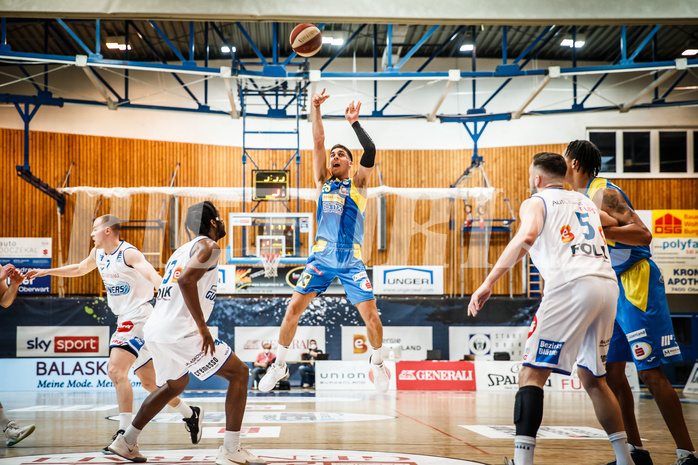 Basketball, bet-at-home Basketball Superliga 2020/21, Viertelfinale Spiel 1, Oberwart Gunners, SKN St. Pölten, Kostas Oikonomopouluos (25)