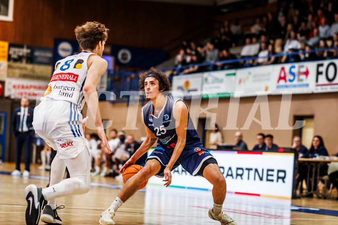 Basketball, win2day Basketball Superliga 2024/25, Grunddurchgang Runde 19, Oberwart Gunners, BBC Nord Dragonz, Lukas Hahn (25)