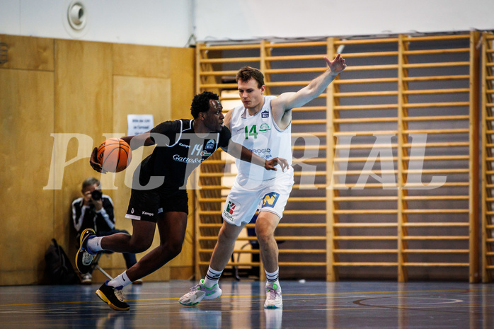 Basketball, Basketball Zweite Liga 2023/24, Grunddurchgang 8.Runde, Deutsch Wagram Alligators, Basket Flames, Kingsley Fobi (14), Branislav Balvan (14)