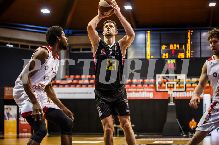 Basketball, bet-at-home Basketball Superliga 2020/21, Grunddurchgang 17.Runde, BC Vienna, Flyers Wels, Davor Lamesic (7)