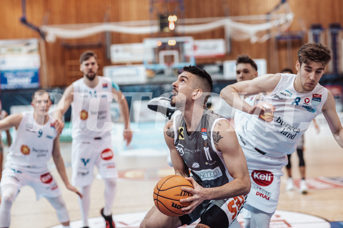 Basketball, Basketball Superliga 2023/24, Grunddurchgang 20.Runde, Oberwart Gunners, Klosterneuburg Dukes, Benjamin Blazevic (11), Florian Koeppel (8)