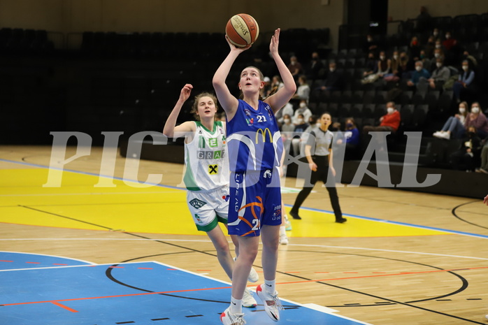 17.02.2022, Basketball Damen Superliga 2021/22, Grunddurchgang 11.Runde,  
UBI Graz vs. DBB LZ OÖ