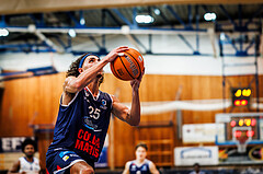 Basketball, win2day Basketball Superliga 2024/25, Grunddurchgang Runde 19, Oberwart Gunners, BBC Nord Dragonz, Lukas Hahn (25)