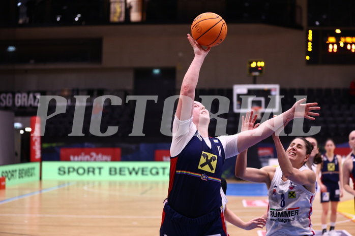 04.02.2024, Graz, Raiffeisen Sportpark, Basketball Damen Superliga 2023/24, Grunddurchgang 11.Runde, UBSC-DBBC Graz - SKN St. Pölten Frauen ,  