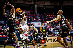 Basketball, Win2Day Superliga 2023/24, Grunddurchgang 4.Runde, BC Vienna, Flyers Wels, Renato Poljak (16), Demarkus Stuckey Jr. (42)