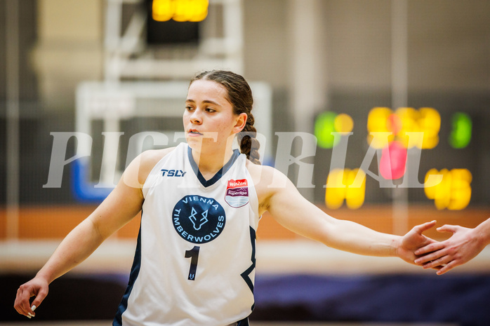 Basketball, Win2Day Basketball Damen Superliga 2023/24, Grunddurchgang 14.Runde, Vienna Timberwolves, SKN St. Pölten, Elisa Khamis (1)