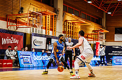 Basketball, win2day Basketball Superliga 2023/224, Grunddurchgang Runde 16, BBC Nord Dragonz, Oberwart Gunners, Derrek Brooks Jr. (11)