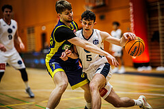 Basketball, Basketball Zweite Liga 2024/25, Grunddurchgang 17.Runde, Vienna Timberwolves, Future Team Steiermark, Alan Derado (7), Jakob Konzet (5)
