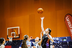 Basketball, Win2Day Basketball Damen Superliga 2023/24, Grunddurchgang 12.Runde, Vienna Timberwolves, Vienna United, Petra Pammer (21), Antonia Reissner (9)