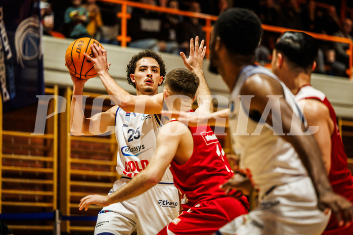 Basketball, win2day Basketball Superliga 2023/224, Grunddurchgang Runde 22, BBC Nord Dragonz, BC Vienna, Lukas Hahn (25)