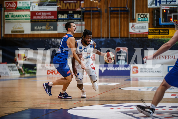 Basketball, bet-at-home Basketball Superliga 2020/21, Grunddurchgang 11. Runde, Oberwart Gunners, Vienna DC Timberwolves, Quincy Diggs (13)