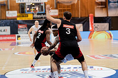Basketball, Basketball Superliga 2022/23, Platzierungsrunde 3, Oberwart Gunners, BC Vienna, Rob Howard (5), Jozo Rados (3)