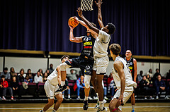 Basketball, Basketball Zweite Liga 2023/24, Grunddurchgang 1.Runde, Basket Flames, Mattersburg Rocks, Paul Schuecker (19), Kingsley Fobi (14)