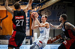 Basketball, bet-at-home Basketball Superliga 2021/22, Grunddurchgang Runde 4, Oberwart Gunners, BC GGMT Vienna, Edi Patekar (9)