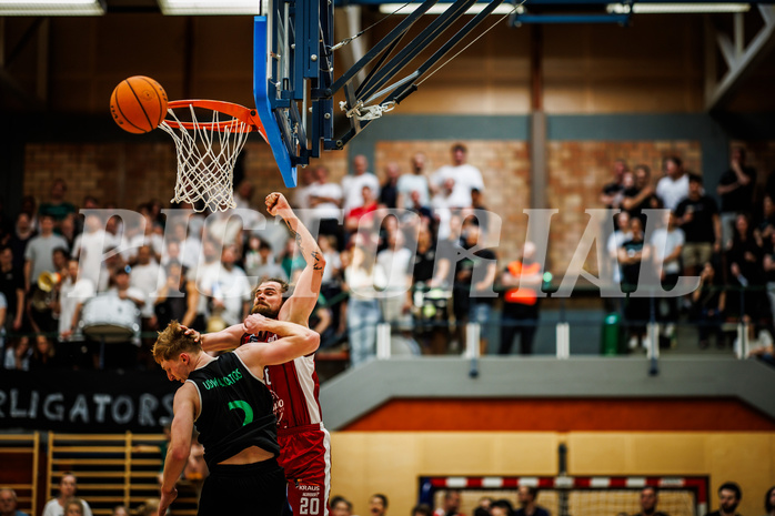 Basketball, Basketball Zweite Liga 2023/24, Playoff, Finale Spiel 1, Mistelbach Mustangs, Union Deutsch Wagram Aligators, Luis Göd (2), Ian Moschik (20)