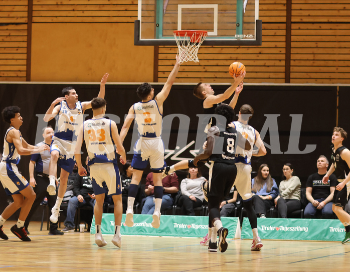 Basketball Zweite Liga 2024/25, Grunddurchgang 19.Runde Raiders Tirol vs. BBU Salzburg


