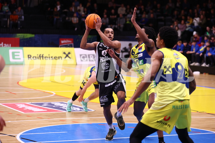 04.02.2024, Graz, Raiffeisen Sportpark Graz, Basketball Superliga 2023/24, Grunddurchgang, Runde 20, UBSC Raiffeisen Graz - OCS Capital Bulls 