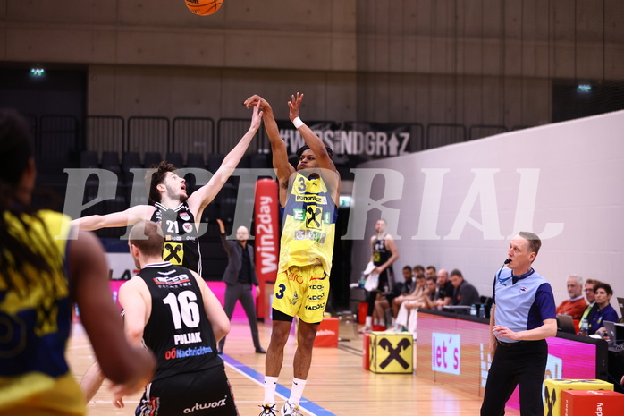 23.04.2024, Graz, Raiffeisen Sportpark Graz, Basketball Superliga 2023/24, Playoffs, Viertelfinale, Spiel 2, UBSC Raiffeisen Graz - Raiffeisen Flyers Wels 