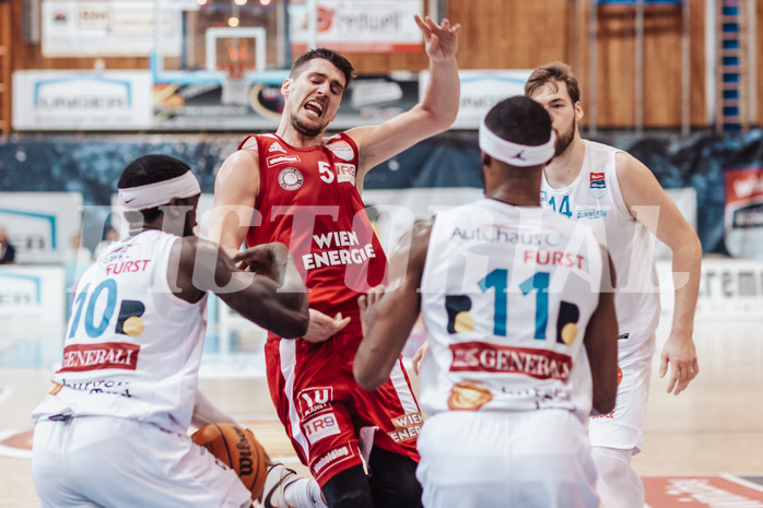 Basketball, Basketball Superliga 2023/24, Qualifikationsrunde 1., Oberwart Gunners, BC Vienna, Daniel Koeppel (14), Jozo Rados (3), Munis Tutu (10), Bogic Vujosevic (5)