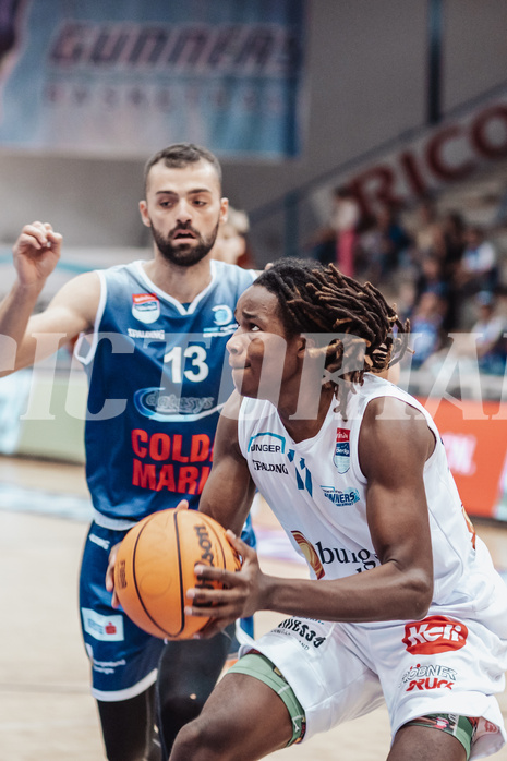 Basketball, Basketball Superliga 2023/24, Grundduchgang Runde 1., Oberwart Gunners, BBC Nord Dragonz, Tino Sebalj (13), James Graham (11)