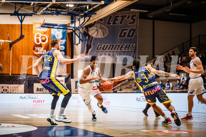 Basketball, bet-at-home Basketball Superliga 2021/22, Grunddurchgang Runde 12, Oberwart Gunners, UBSC Graz, Rob Howard (5)