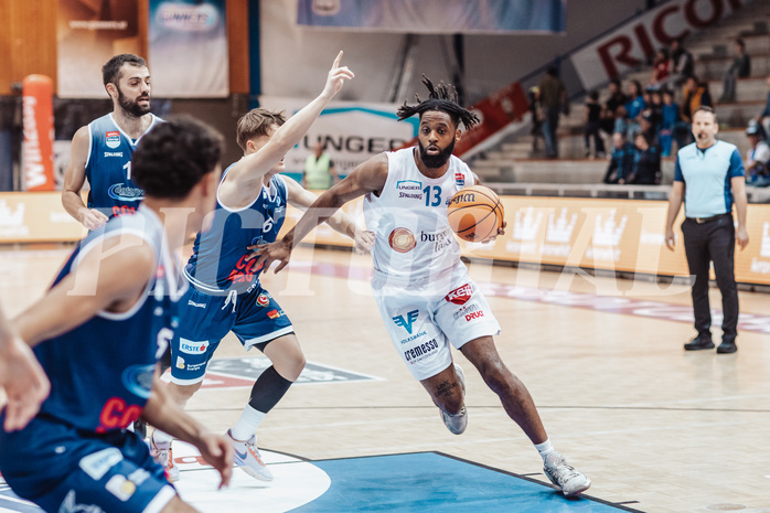 Basketball, Basketball Austria Cup 2023/24, VF Spiel 7, Oberwart Gunners, Dragonz Eisenstadt, Valentin Pasterk (6), Kris Monroe (13)