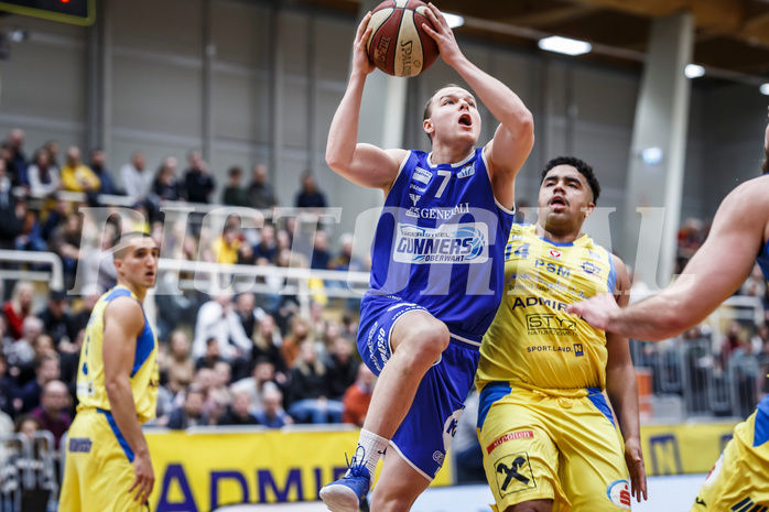 Basketball, Admiral Basketball Superliga 2019/20, Grunddurchgang 15.Runde, SKN St. Pölten Basketball, Oberwart Gunners, Sebastian Käferle (7)