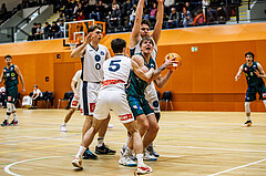 Basketball, Basketball Zweite Liga 2024/25, Grunddurchgang 12.Runde, Vienna Timberwolves, Dornbirn Lions, Jakob Konzet (5), Davids Grinbergs (11)