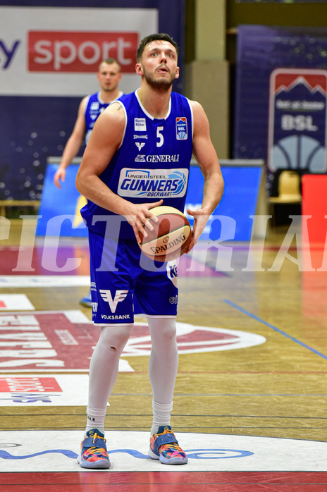Basketball Superliga 2020/21, Grunddurchgang 13. Runde Flyers Wels vs. Oberwart, Ignas Fiodorovas. (5),