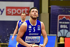 Basketball Superliga 2020/21, Grunddurchgang 13. Runde Flyers Wels vs. Oberwart, Ignas Fiodorovas. (5),