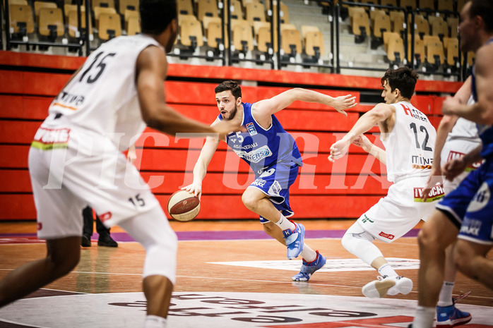 Basketball, bet-at-home Basketball Superliga 2020/21, Platzierungsrunde 9.Runde, Kapfenberg Bulls, Oberwart Gunners, Ignas Fiodorovas (5)
