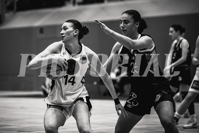 Basketball, Win2Day Basketball Damen Superliga 2023/24, Grunddurchgang 12.Runde, Vienna Timberwolves, Vienna United, Melanie Fischer (14)