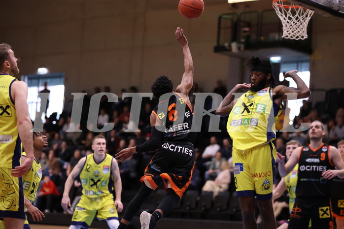 01.04.2023, Graz, Raiffeisen Sportpark Graz, Basketball Superliga 2022/23, 7. Qualifikationsrunde, UBSC Raiffeisen Graz vs. CITIES Panthers Fürstenfeld 