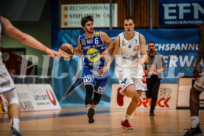 Basketball, ABL 2018/19, Grunddurchgang 17.Runde, Oberwart Gunners, Gmunden Swans, Daniel Friedrich (6)