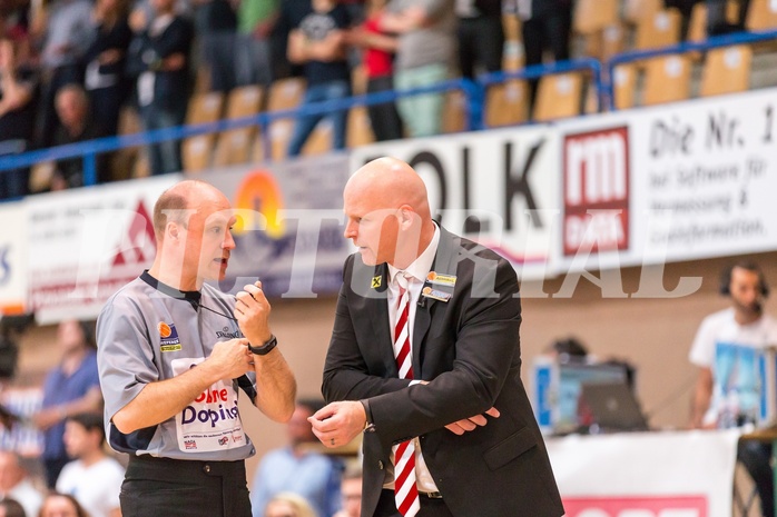 Basketball, ABL 2016/17, Playoff HF Spiel 2, Oberwart Gunners, WBC Wels, Mike Coffin (Headcoach)