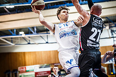 Basketball, bet-at-home Basketball Superliga 2020/21, Grunddurchgang, 4. Runde, Oberwart Gunners, Raiffeisen Flyers Wels, Jonathan Knessl (12)