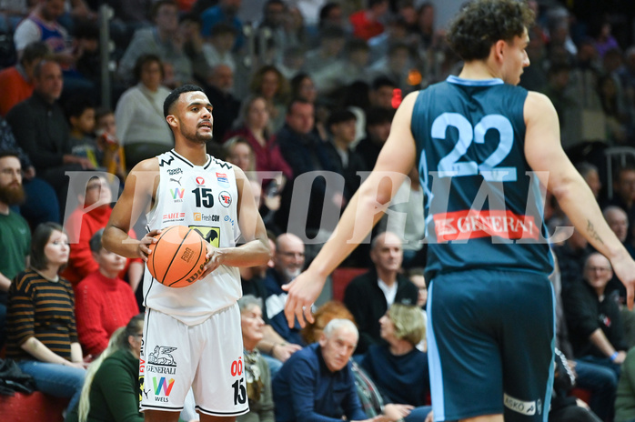 Basketball, Superliga 2023/24, Grunddurchgang 22. Runde, Flyers Wels vs. Vienna Timberwolves,