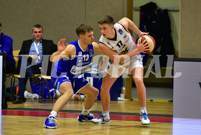 Basketball Superliga 2020/21, Grunddurchgang 13. Runde Flyers Wels vs. Oberwart, Jonathan Knessl (12), Lukas Reichle (17),
