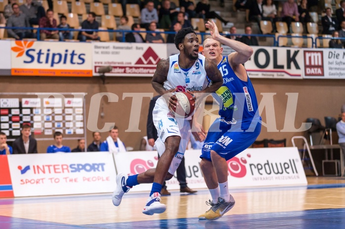 Basketball, ABL 2016/17, Grunddurchgang 15.Runde, Oberwart Gunners, Gmunden Swans, Jamari Traylor (9), Povilas Gaidys (15)