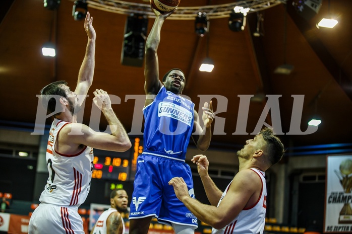 Basketball, Admiral Basketball Superliga 2019/20, Grunddurchgang 5.Runde, BC Vienna, Oberwart Gunners, Eric Katenda (14)