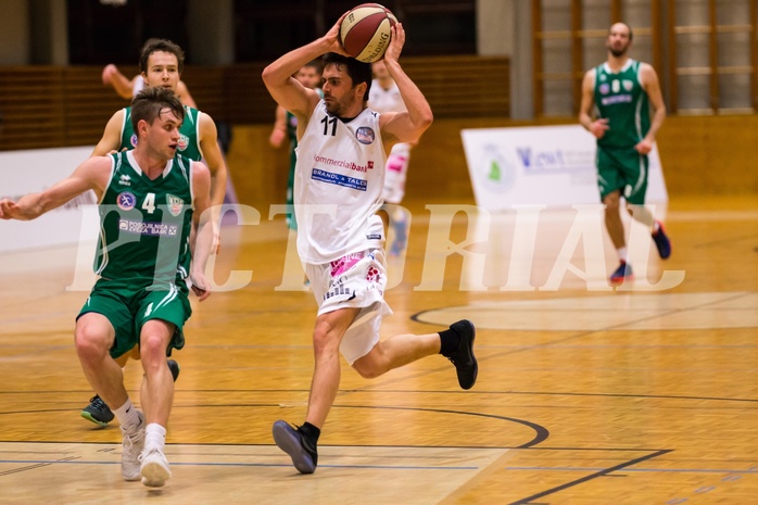 Basketball, 2.Bundesliga, Grunddurchgang 11.Runde, Mattersburg Rocks, KOS Celovec, Stefan ULREICH (11), Ziga Erculj (4)