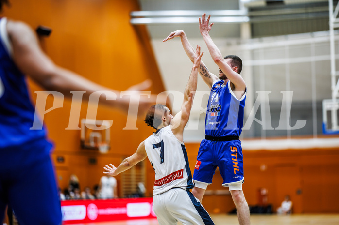Basketball, Basketball Zweite Liga 2024/25, Grunddurchgang 21.Runde, Vienna Timberwolves, Kufstein Towers, Armin Karian (7), Fabio Thaler (13)