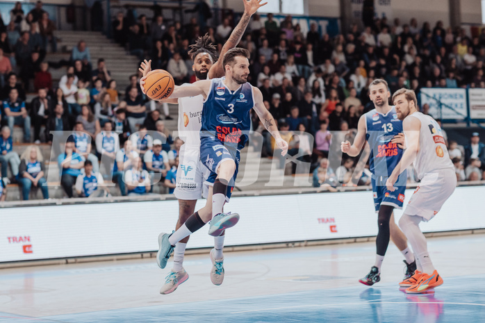 Basketball, Basketball Superliga 2023/24 , Qualifikationsrunde 4, Oberwart Gunners, BBC Nord Dragonz, Petar Cosic (3), Kris Monroe (13), Tino Sebalj (13), Daniel Koeppel (14)