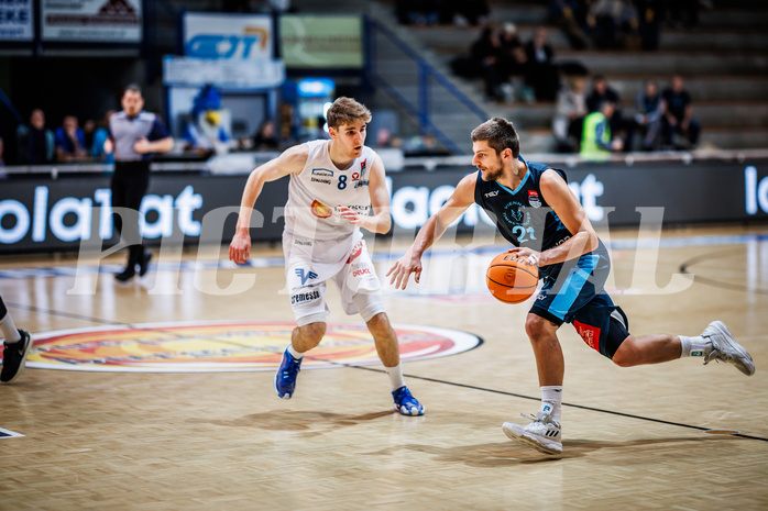 Basketball, Win2Day Superliga 2023/24, Grunddurchgang 12.Runde, Oberwart Gunners, Vienna Timberwolves, Moritz Lanegger (21)