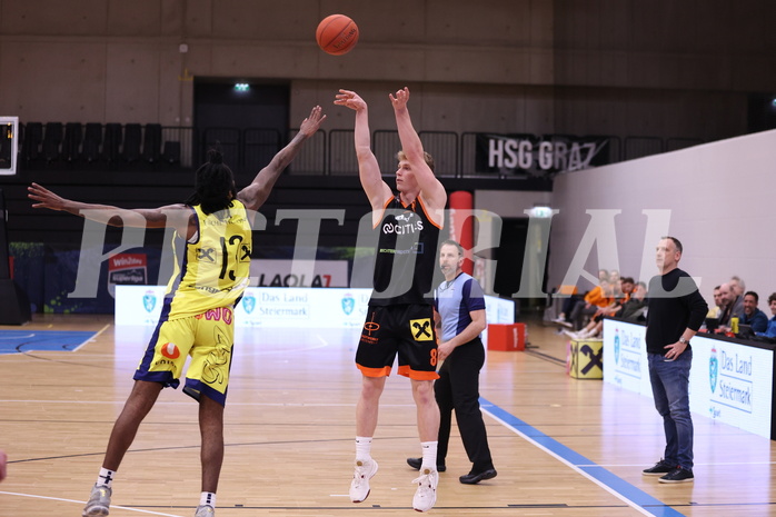 01.04.2023, Graz, Raiffeisen Sportpark Graz, Basketball Superliga 2022/23, 7. Qualifikationsrunde, UBSC Raiffeisen Graz vs. CITIES Panthers Fürstenfeld 