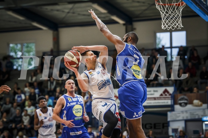 Basketball, ABL 2018/19, Playoff HF Spiel 1, Oberwart Gunners, Gmunden Swans, Andrius Mikutis (5)