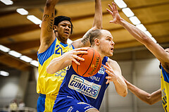 Basketball, bet-at-home Basketball Superliga 2021/22, Platzierungsrunde 9.Runde, SKN St. Pölten Basketball, Oberwart Gunners, Sebastian Käferle (7)